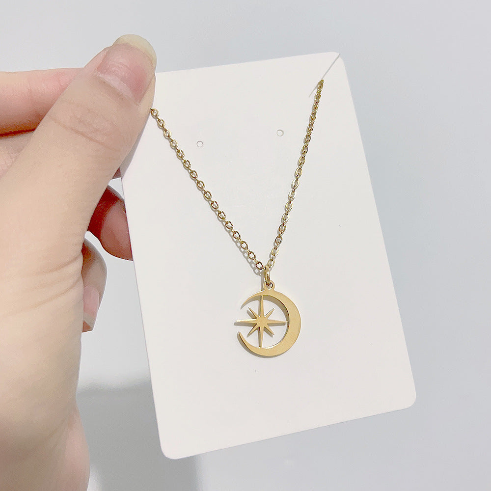 Wholesale Stainless Steel Star Moon Sun Pendant Necklaces ACC-NE-Youbi009