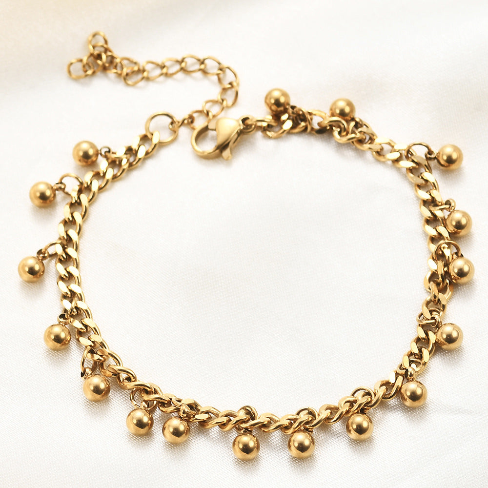 Wholesale  golden beads stainless steel bracelet