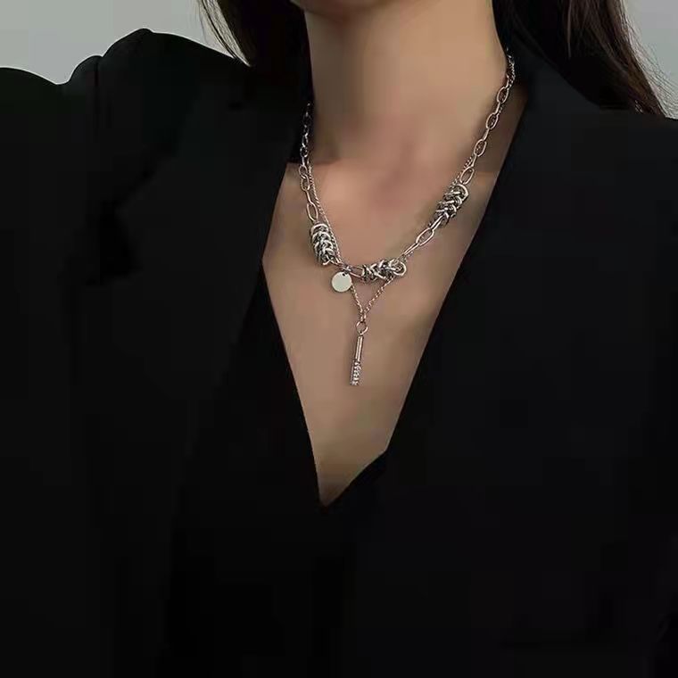 Wholesale Double Layer Stacking Necklace Clavicle Chain Choker Necklace Titanium Steel ACC-NE-Ziyou009