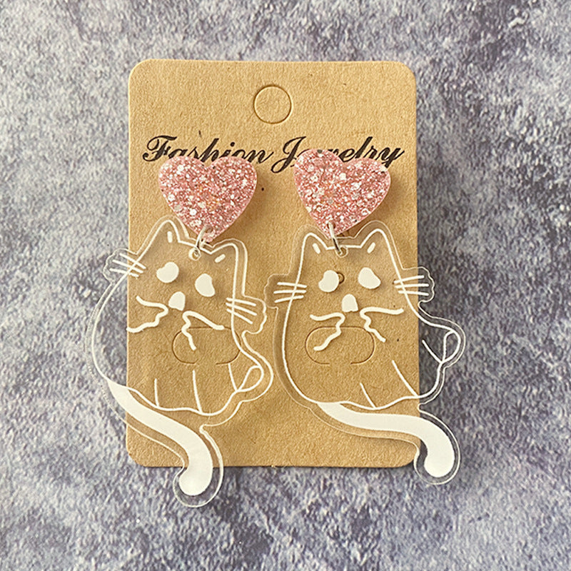 Wholesale  Acrylic Ghost Cat Cute Funny Ghost Halloween Earrings