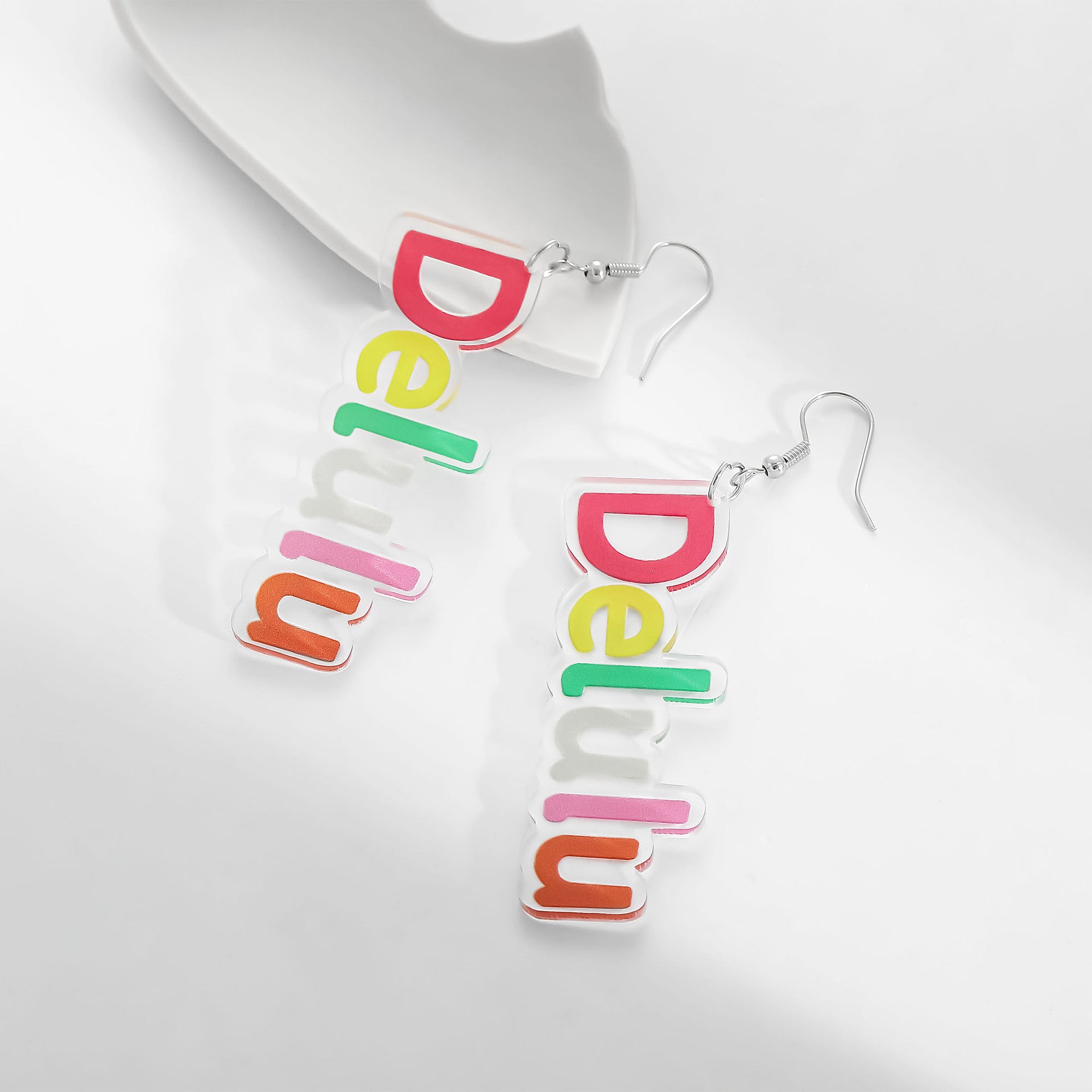 Wholesale   acrylic earrings color English letter earrings