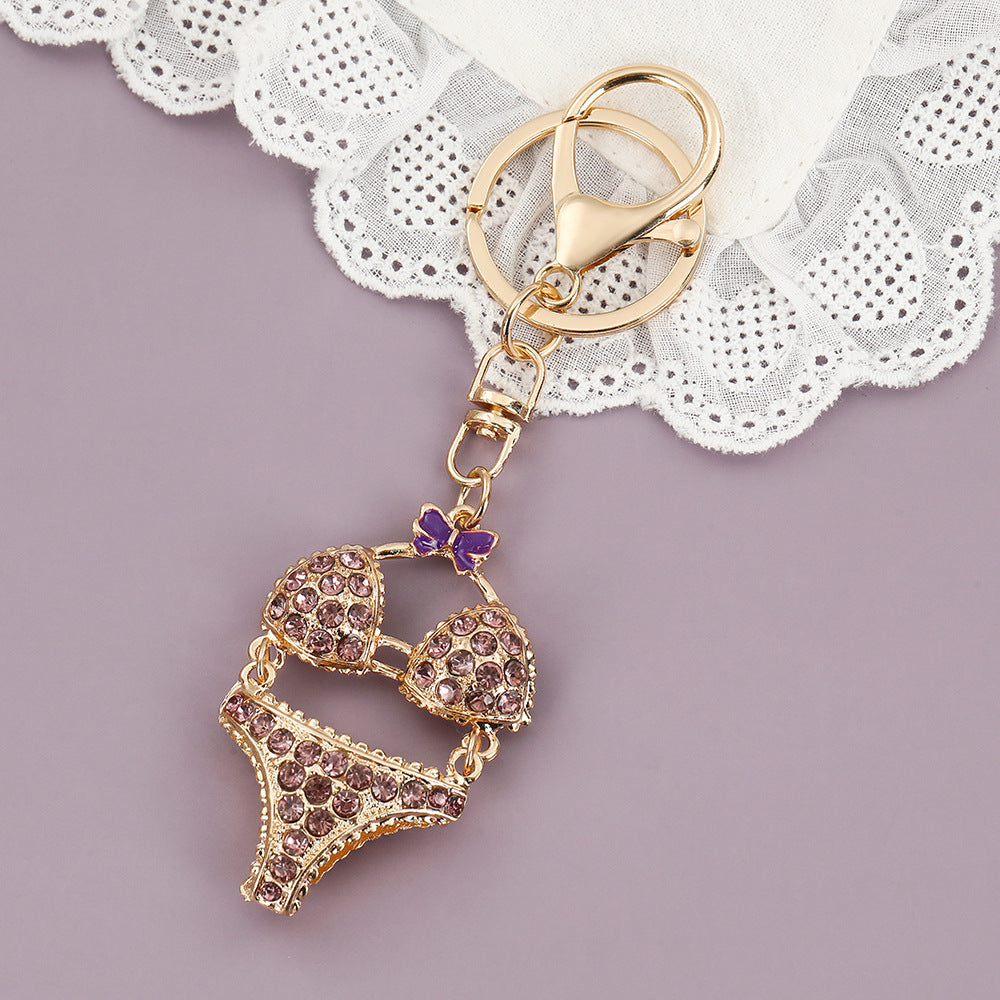 Wholesale Sparkly Rhinestone Zinc Alloy Keychain for Bag Charm Car Key Accessory Gift