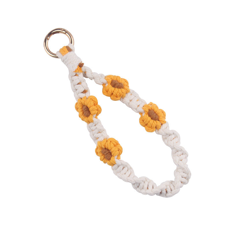 Wholesale Handwoven Daisy Lanyard Keychain ACC-KC-GuangTian058