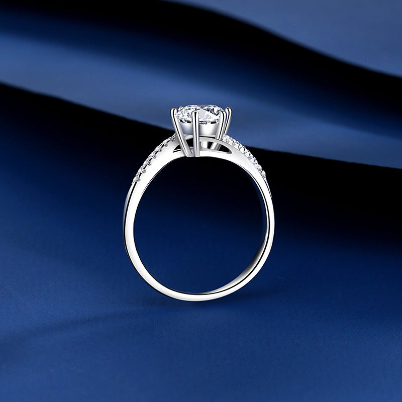 Wholesale s925 sterling silver open moissanite  adjustable ring