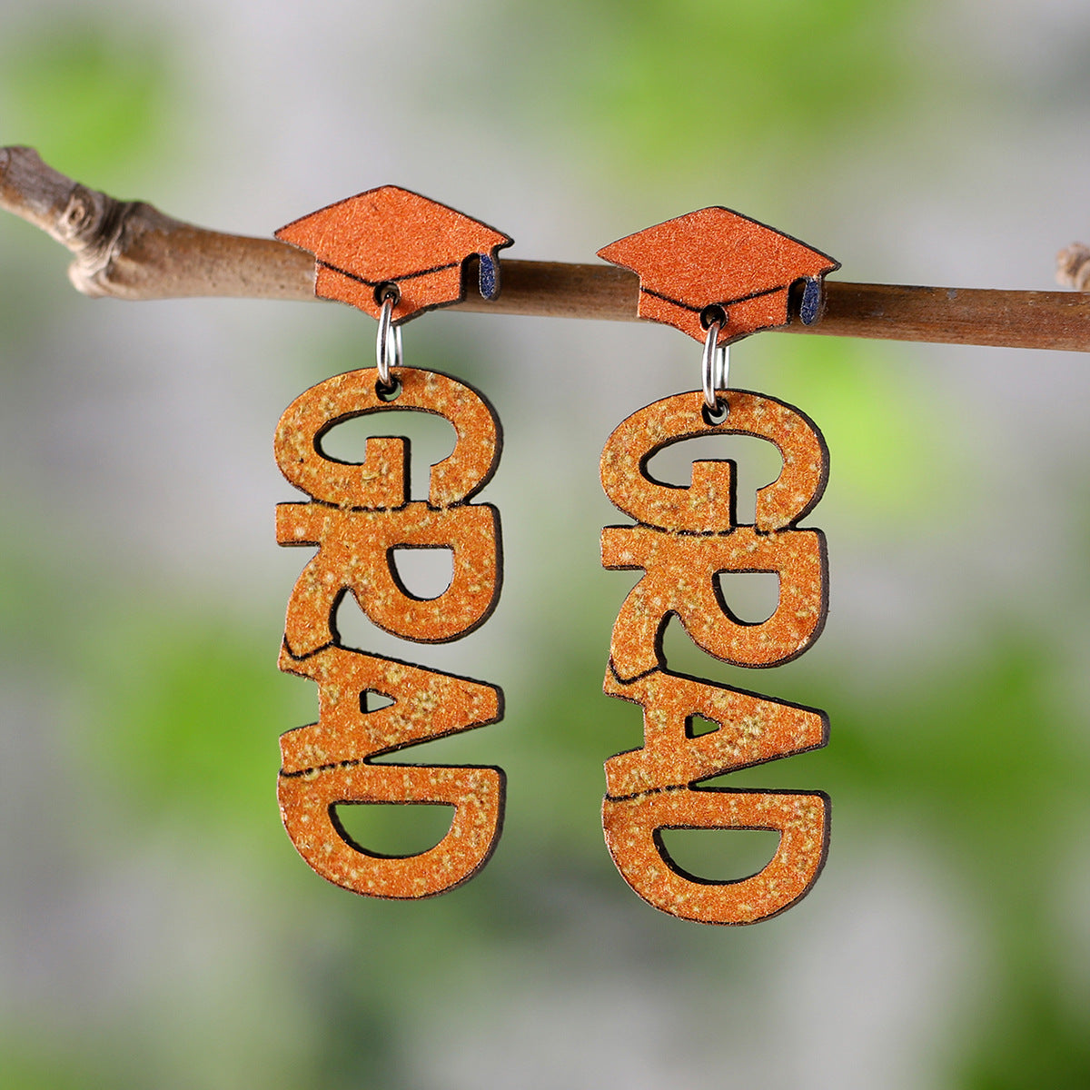 Wholesale Graduation Season Doctor Hat Stitching Pendant Earrings