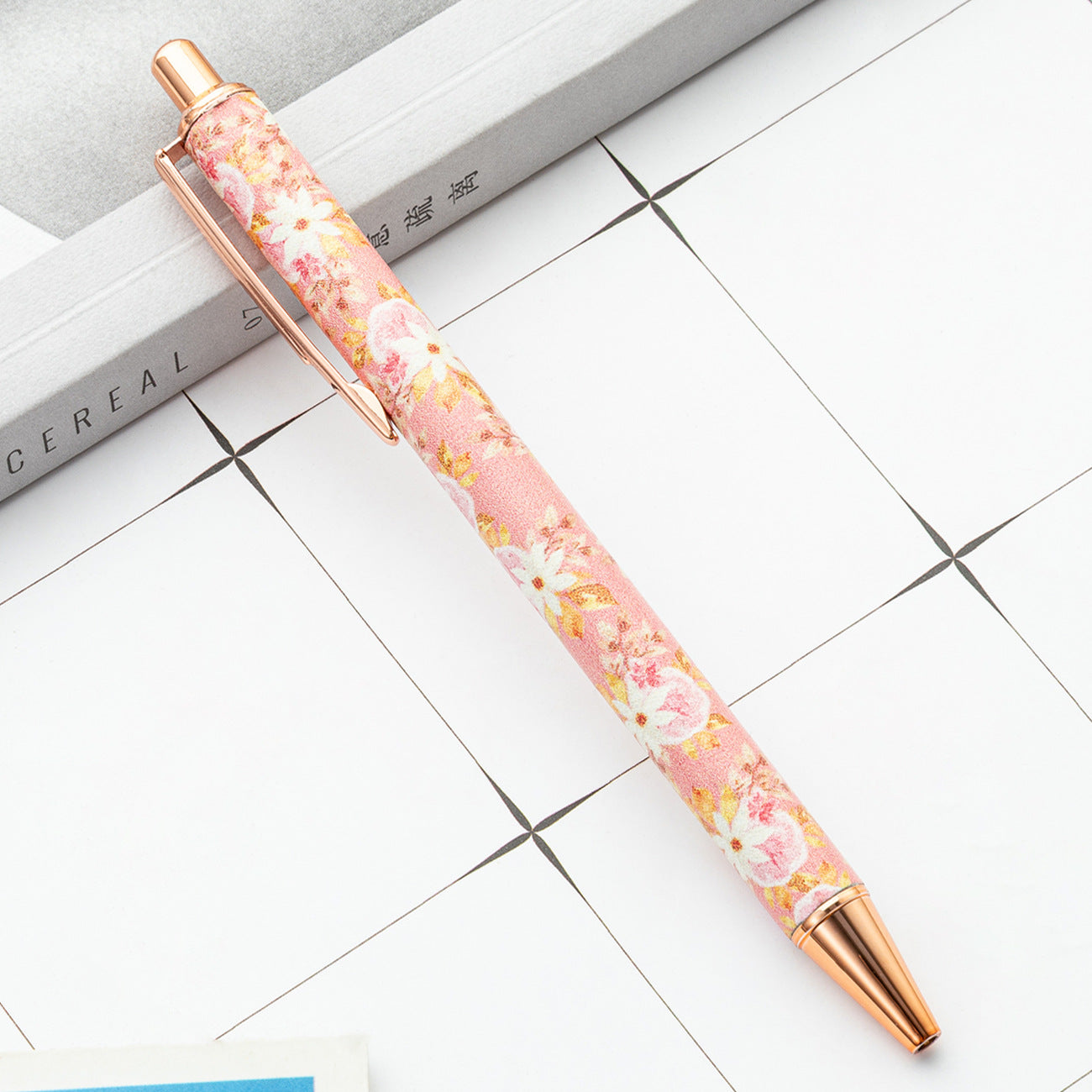 Wholesale Girl's Heart Flower Pen Small Fresh Press Foreskin Pen Gold Powder Press Ballpoint Pen ACC-PN-HuaHao001