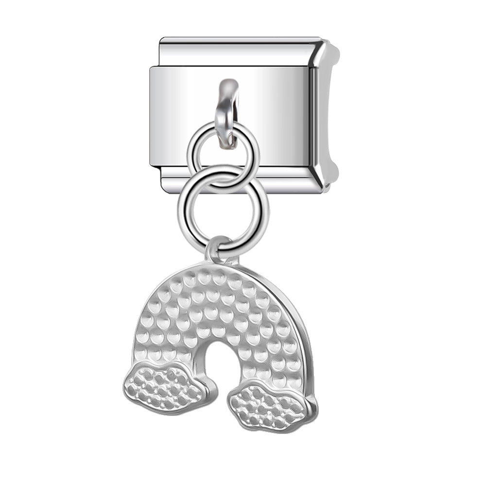 Wholesale Italian Charm Bracelet 9mm DIY 9mm Single-Section  Creative Stainless Steel Composable Bracelet