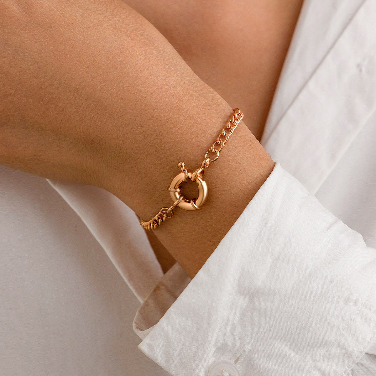 Wholesale Metal Snake Bone Chain Necklace Geometric Chain Spring Clasp Bracelet Necklace