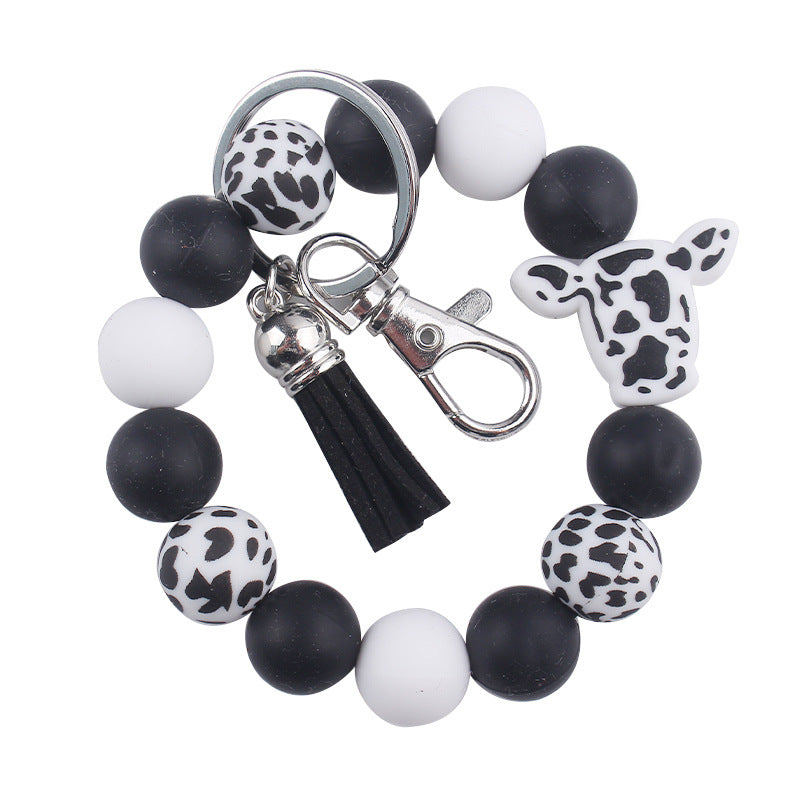 Wholesale Cartoon Bull Head Silicone Beaded Wrist Keychain ACC-KC-GuangTian063