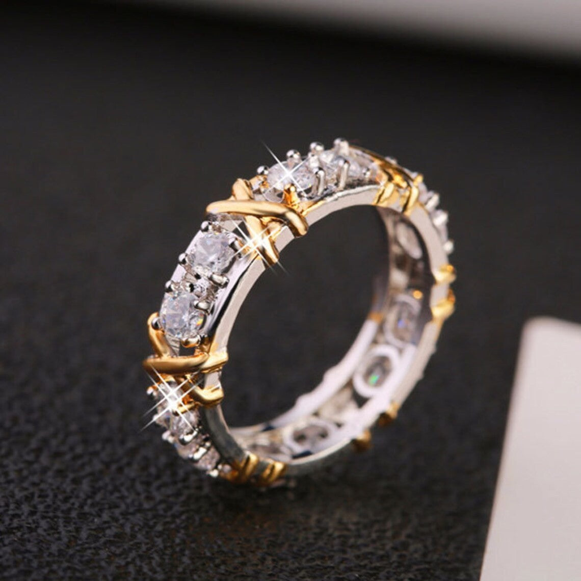 Wholesale Sparkling Zircon Cross Ring Vintage Ring ACC-RS-YunJin001