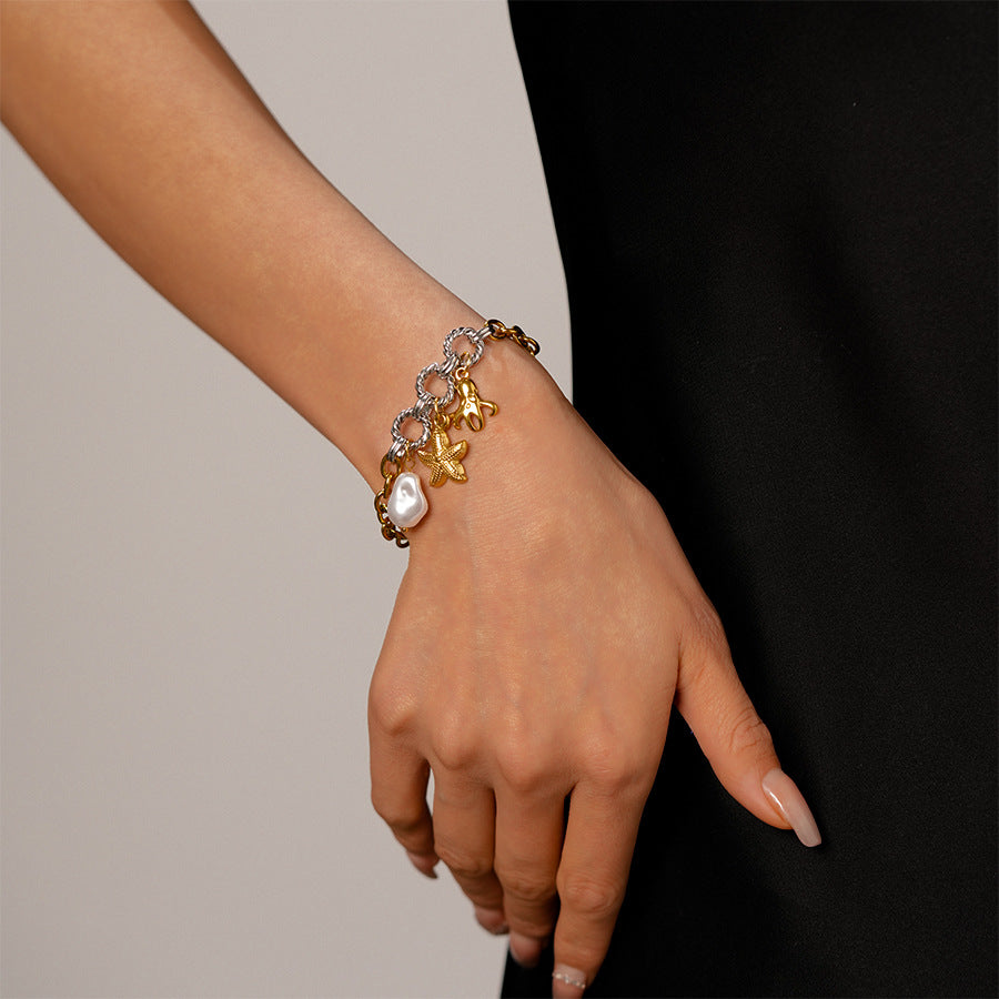 Wholesale  stainless steel flower turtle octopus crab bracelet