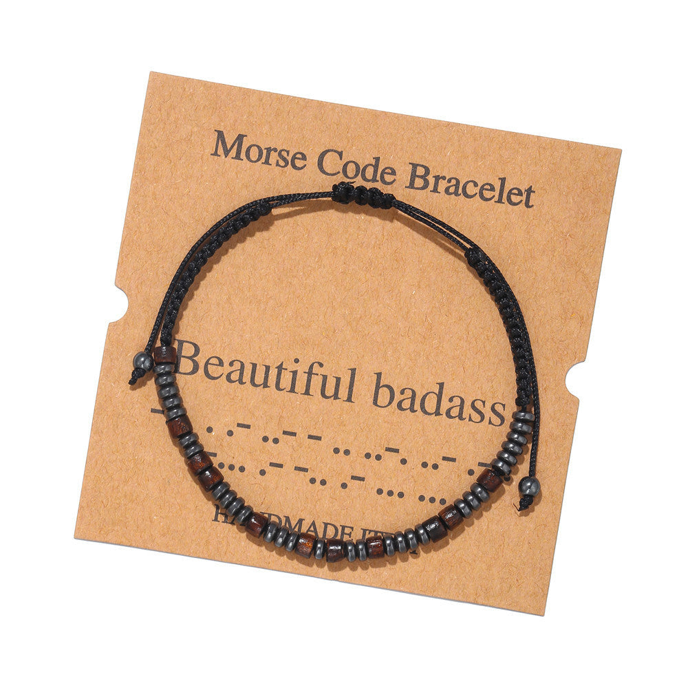Wholesale Morse Code Letter Number Couple Bracelets