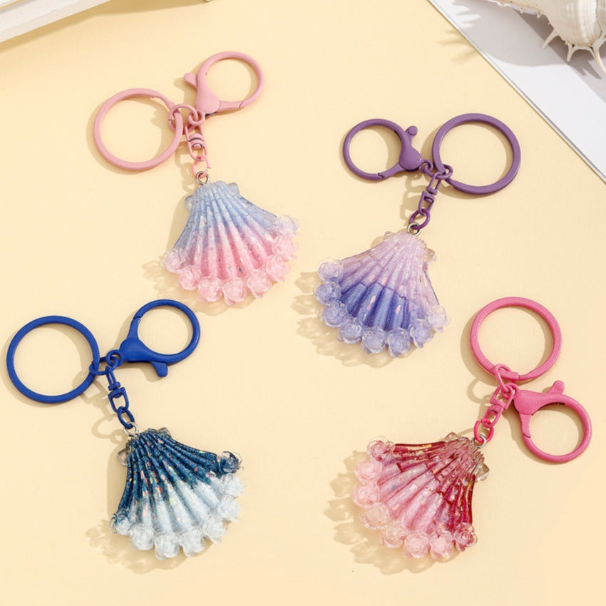 Wholesale Luminous Resin Keychain Pendant Firefly Ocean Flower Design Bag Charm Car Decoration Accessory