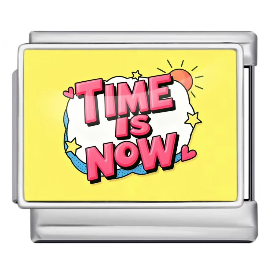 Wholesale italian Charm Bracelet 9mm DIY Colorful English Series Creative Stainless Steel Composable Bracelet