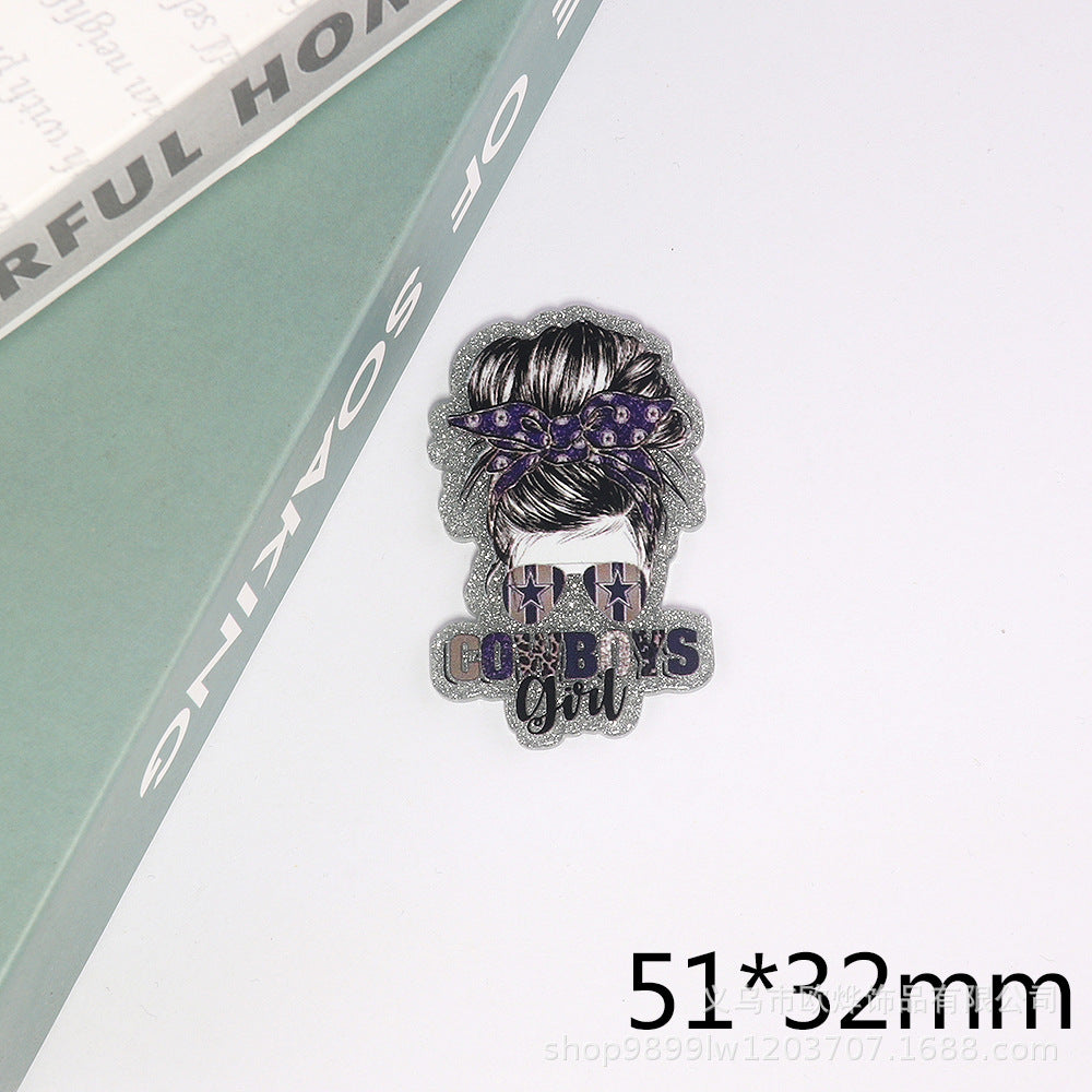 Wholesale 10pcs DIY Flatback  cartoon letter  Acrylic Flatback Badge Reels Retractable Keychain DIY Accessories