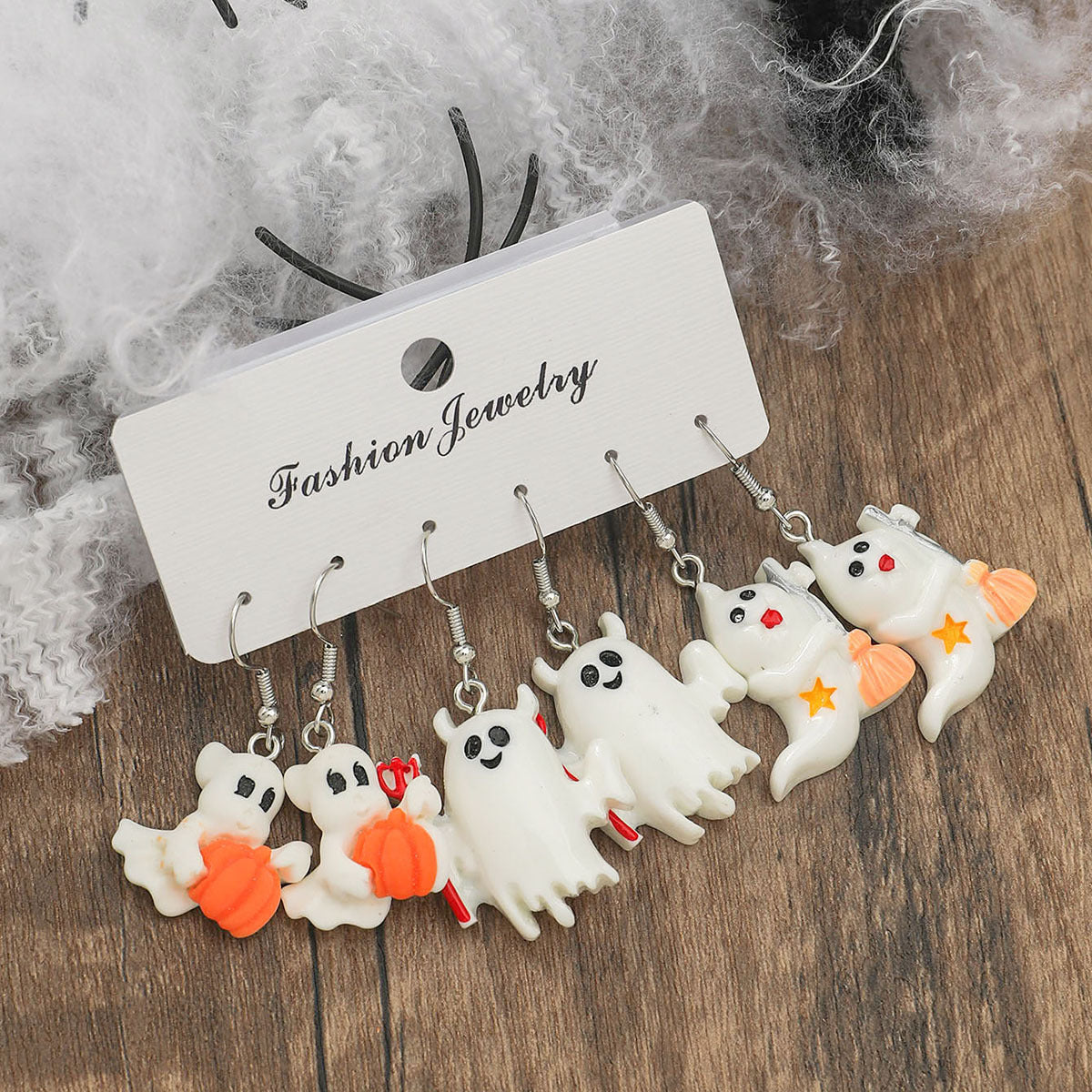 Wholesale Halloween Pumpkin Ghost Earrings Set ACC-ES-JunJie009