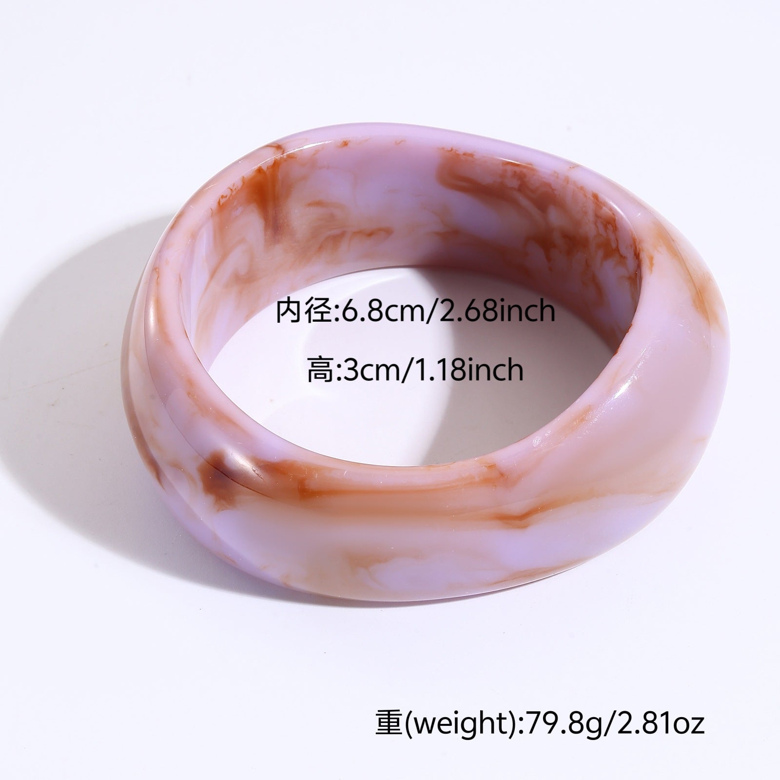 Wholesale Wide Oval Translucent Resin Bracelet Retro Style Jewelry Accessory for Everyday Wear