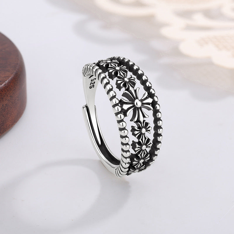 Wholesale Vintage Cross Ring - Adjustable Punk Style Copper Ring,  Fashion Jewelry Accessory for Resale &  Gift