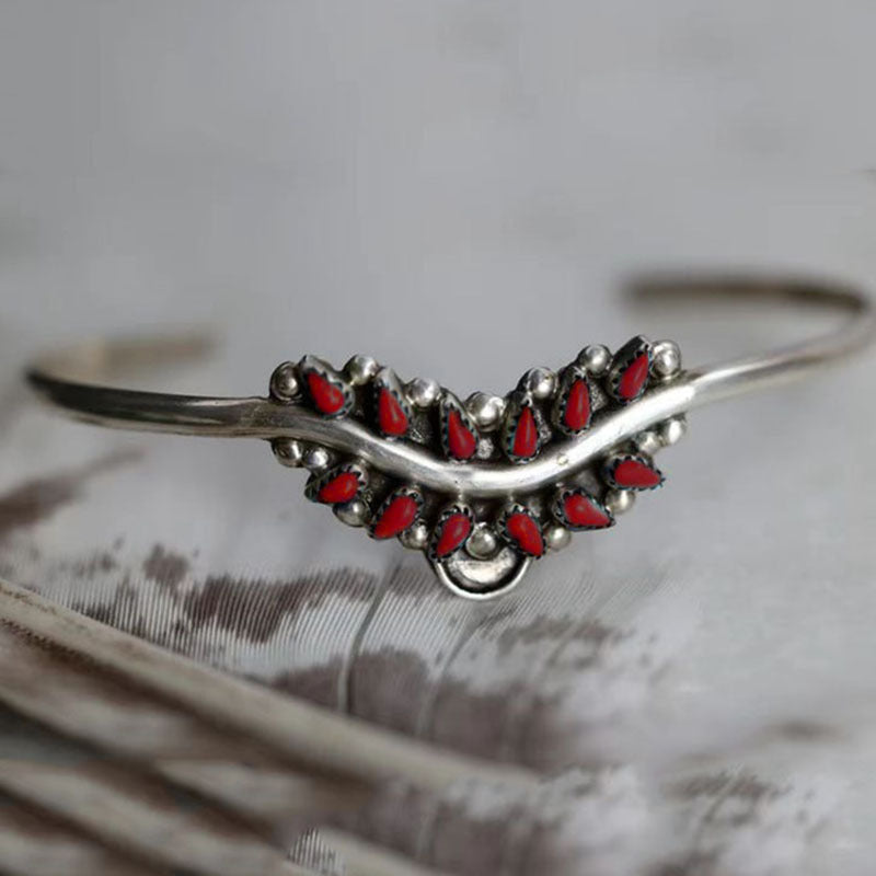 Wholesale Natural Open Bangle Bracelet  Bohemian Floral Pattern Hand Wrist Ornament