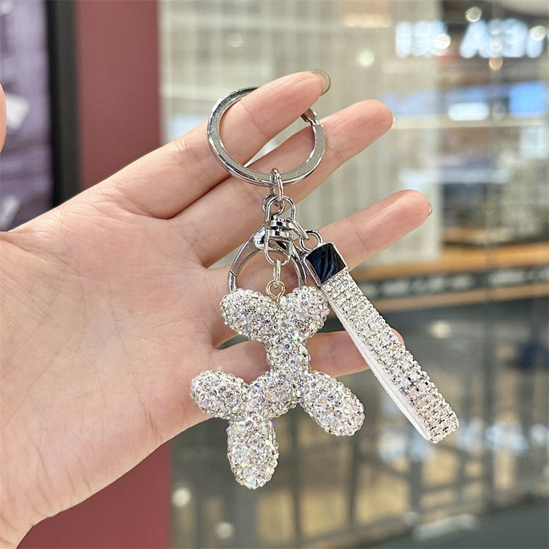 Wholesale Full Diamond Balloon Dog Keychain