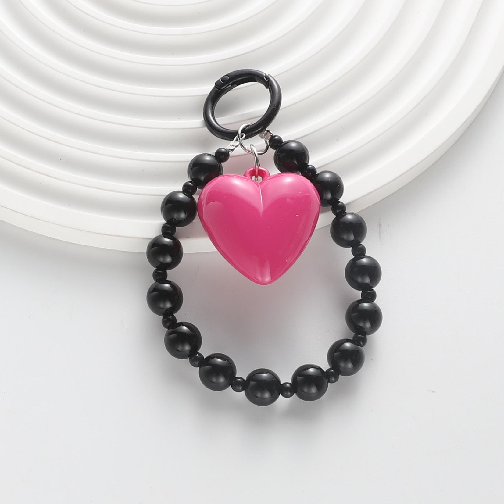 Wholesale Peach Heart Wristlet  Keychains