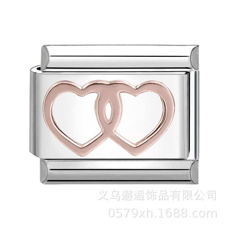 Wholesale Italian modular bracelet 9mm DIY splicing detachable English stainless steel combinable bracelet