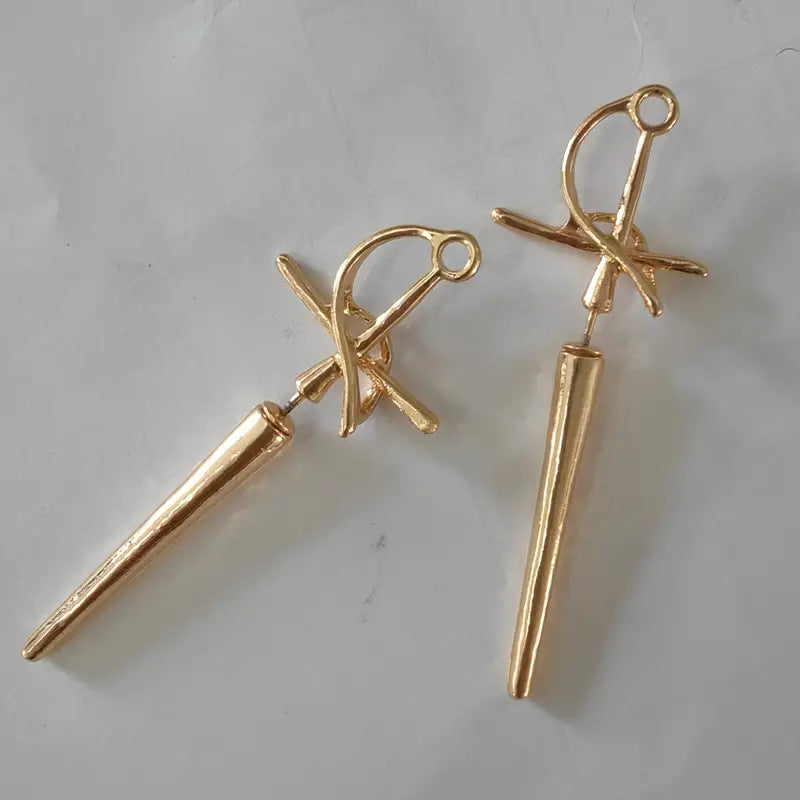 Wholesale Gothic sword earrings  retro exaggerated sword earrings