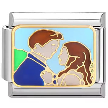 Wholesale Italian Charm Bracelet 9mm DIY  Starry Sky Blue  Creative Stainless Steel Composable Bracelet