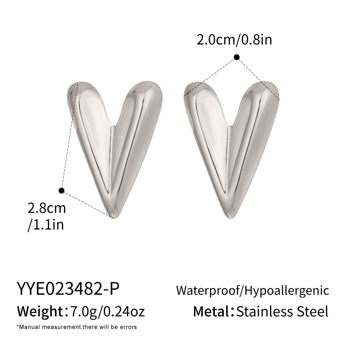 Wholesale Stylish Heart-Shaped Earrings Set PVD Stainless Steel 18K Gold Tone Fashion Accessory for Gift