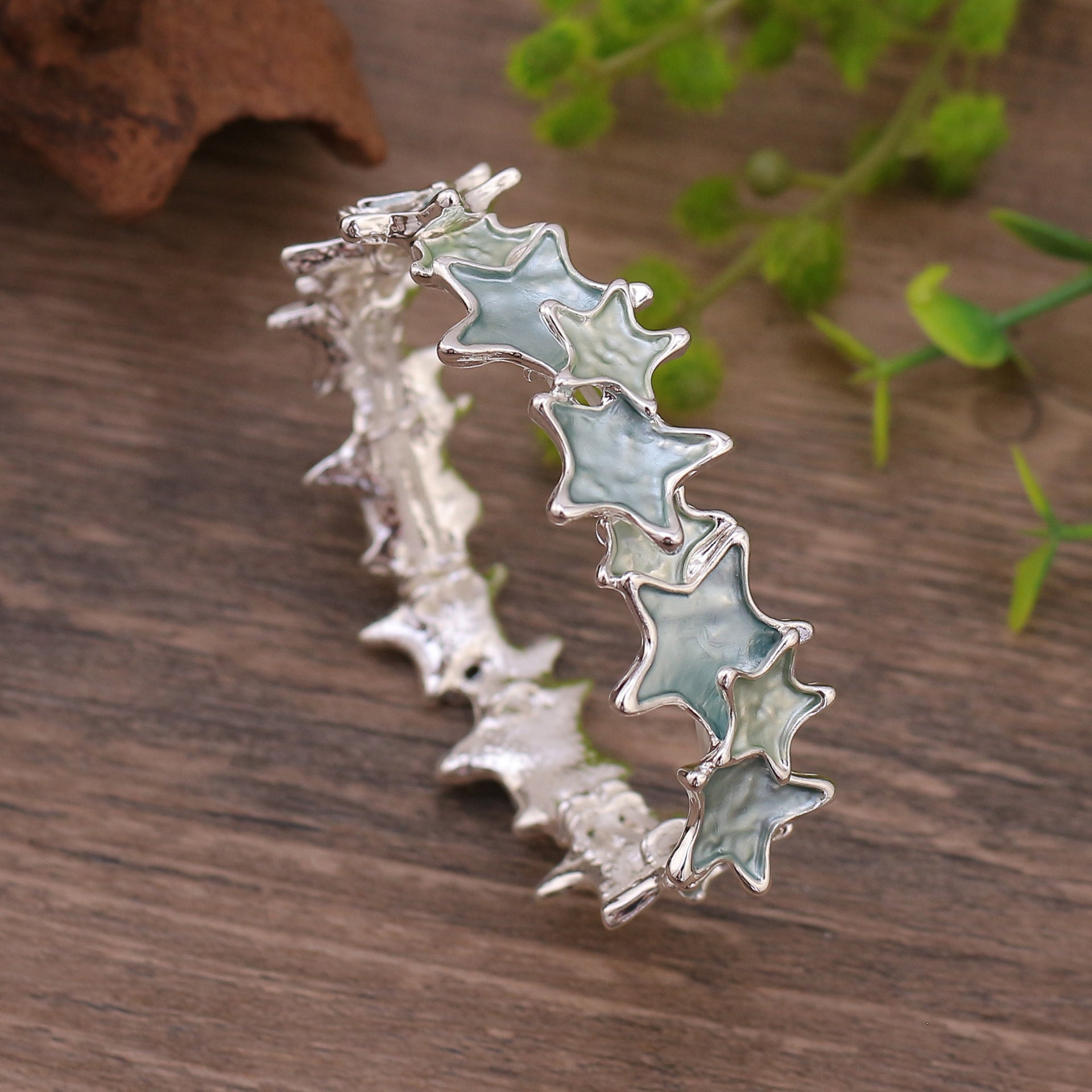 Wholesale Colorful Star Pattern Handmade Oil Painted Bracelet