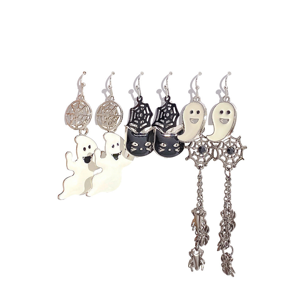 Wholesale Halloween personalized earrings  Spider kitten earrings set