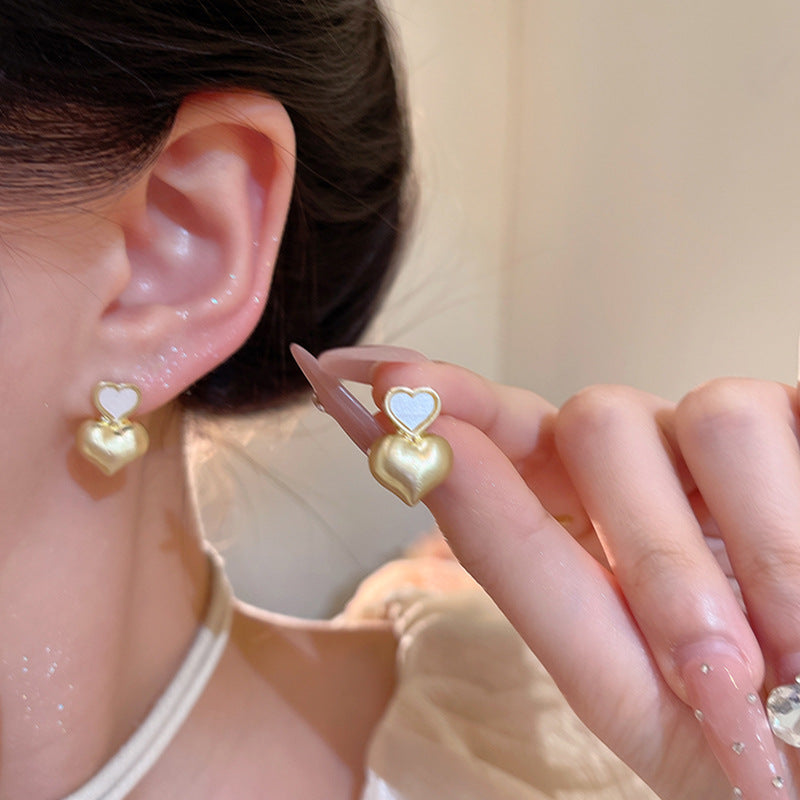 Wholesale  retro love brushed earrings