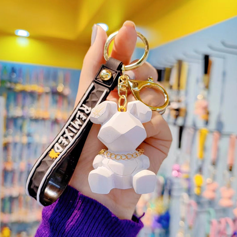 Wholesale Resin geometric rabbit keychain