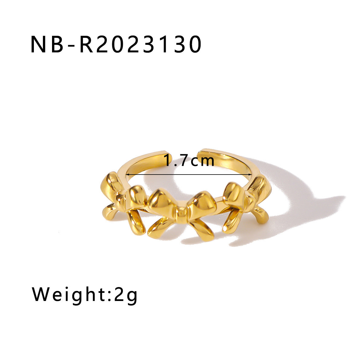 Wholesale Bow Stainless Steel Zircon Textured Rings Set ACC-RS-Xiny009