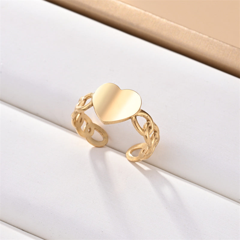Wholesale Stainless steel oil drop simple cool style open ring