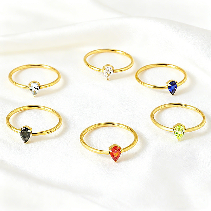 Wholesale 2PCS Steel Titanium Zircon Ring