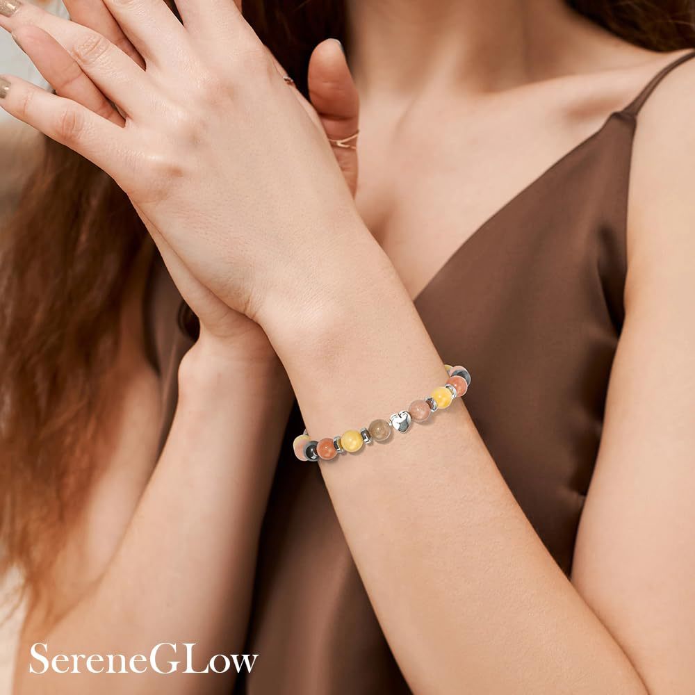 Wholesale  Yellow Chalcedony Magnet Beaded Heart Pendant  Bracelet