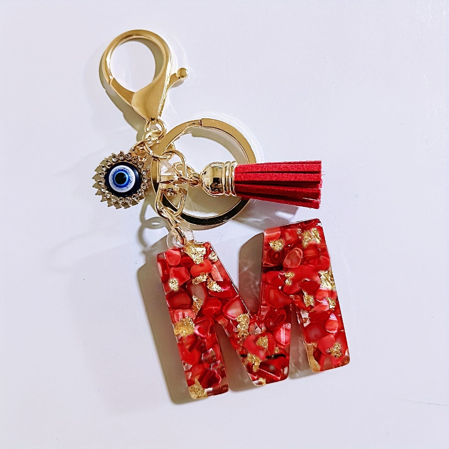 Wholesale Evil Eye Tassel Resin Letter Keychain Bag Charm Fashion Accessory for Party Resale