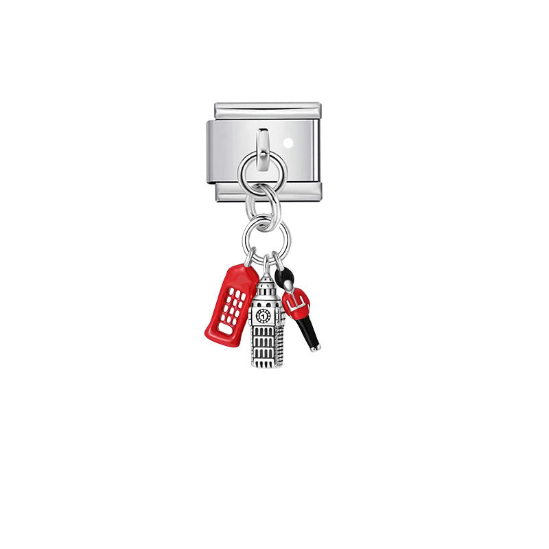 Wholesale Stainless Steel &  Enamel Music-Themed Modular Pendants – Italian DIY Bracelet &  Bead Jewelry ( Premium Resale Quality)