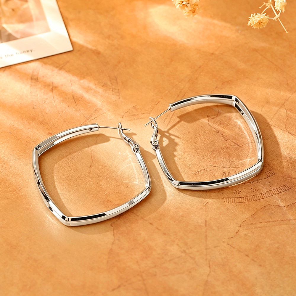 Wholesale Exotic Geometric Double-Layer Earrings,  Trendy Gold Plated Boutique Jewelry Accessory for Gifts