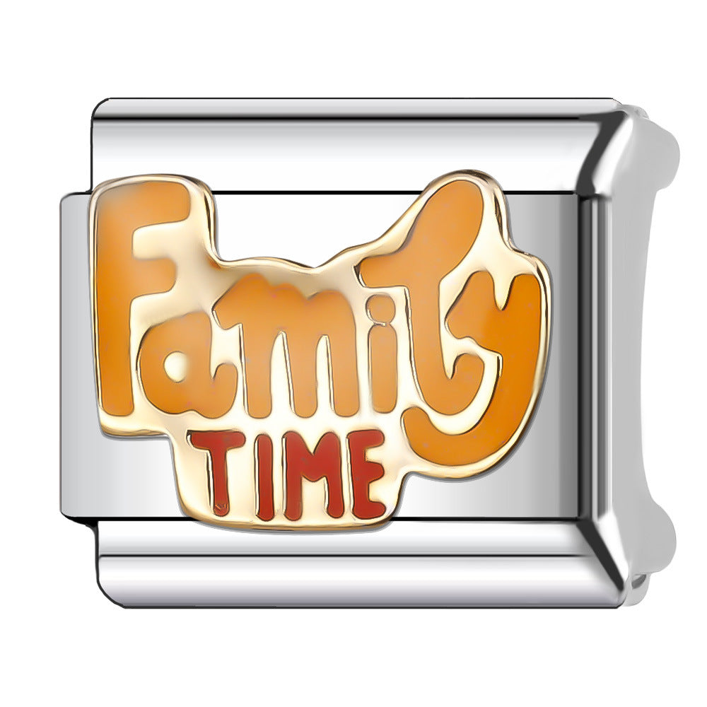 Wholesale Italian Charm Bracelet 9mm DIY Splicing English Stainless Steel Composable Bracelet