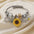 Wholesale  resin sunflower full diamond hollow love DIY beaded  opening bracelet