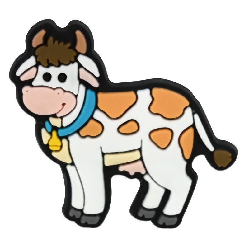 Decorazione casuale all'ingrosso della fibbia della scarpa in gomma morbida in PVC da fattoria da 100 pezzi