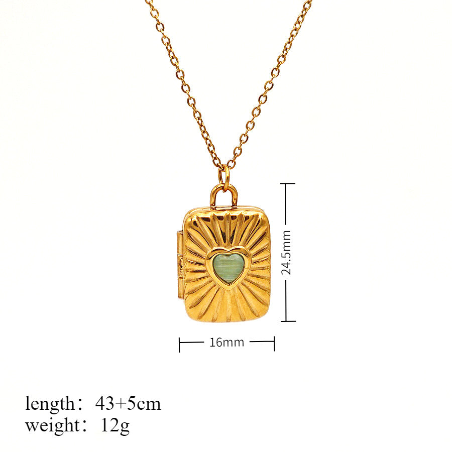 Wholesale Stainless steel  Love Couple Opening and Closing Commemorative Album Necklace