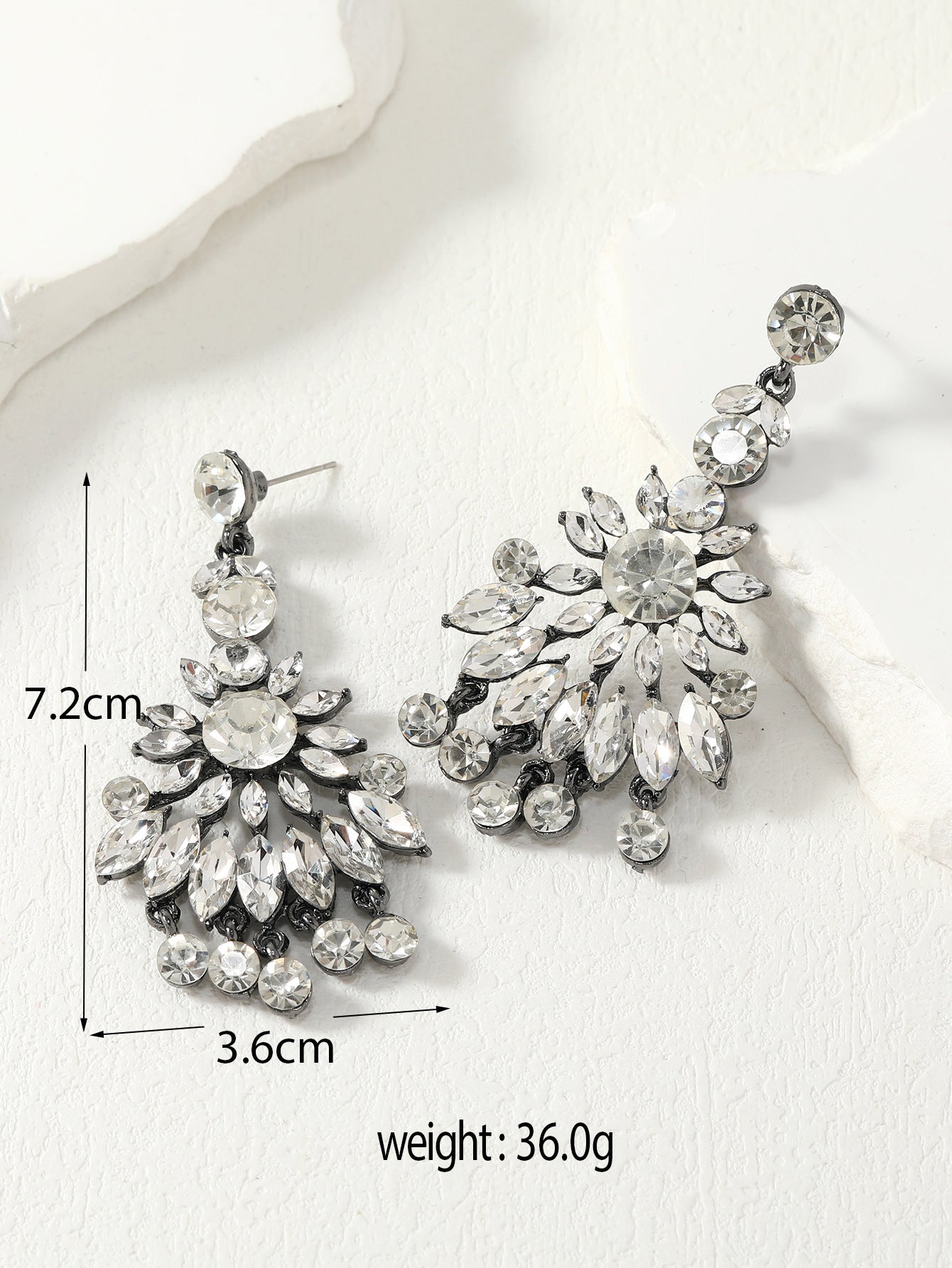 Wholesale Gemstone Series Geometric Square Drop Crystal Earrings ACC-ES-Qunq002