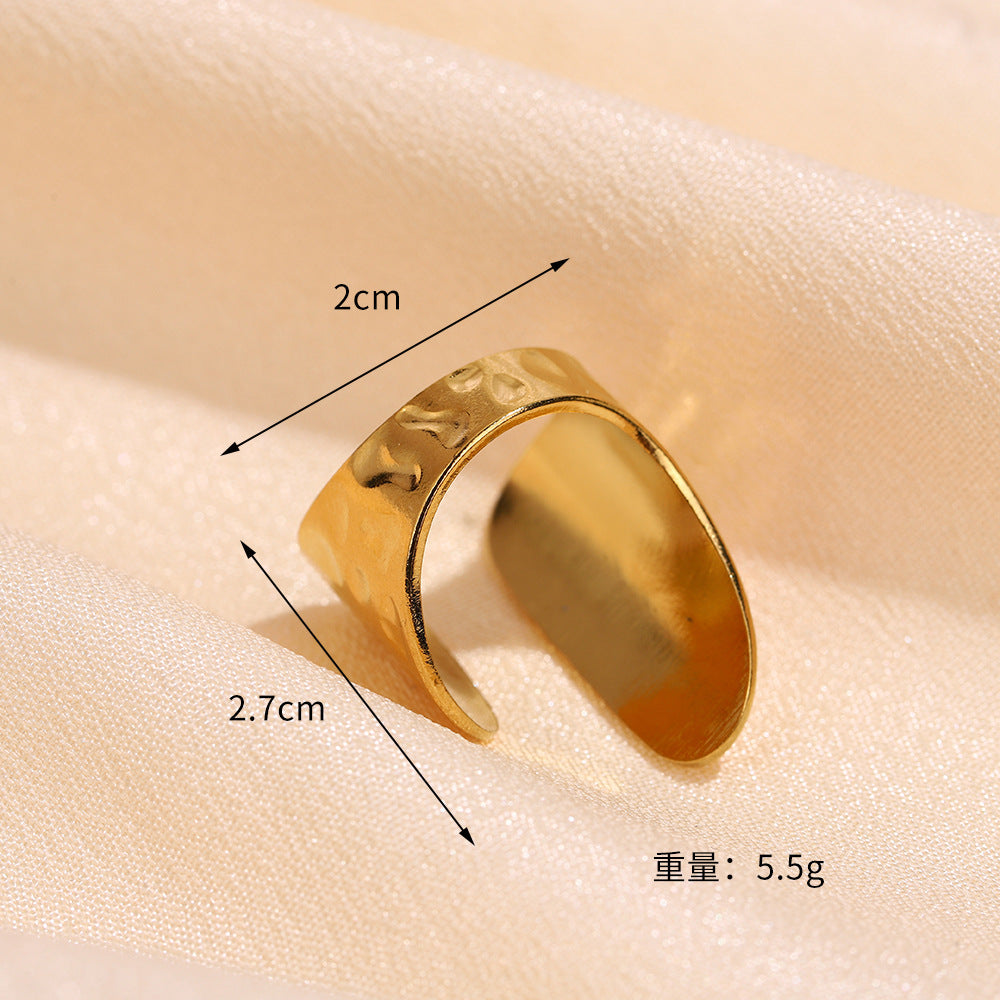 Wholesale Light Luxury Style Geometric Titanium Steel Ring - Fashion Jewelry Accessory for Gift or Boutique Resale