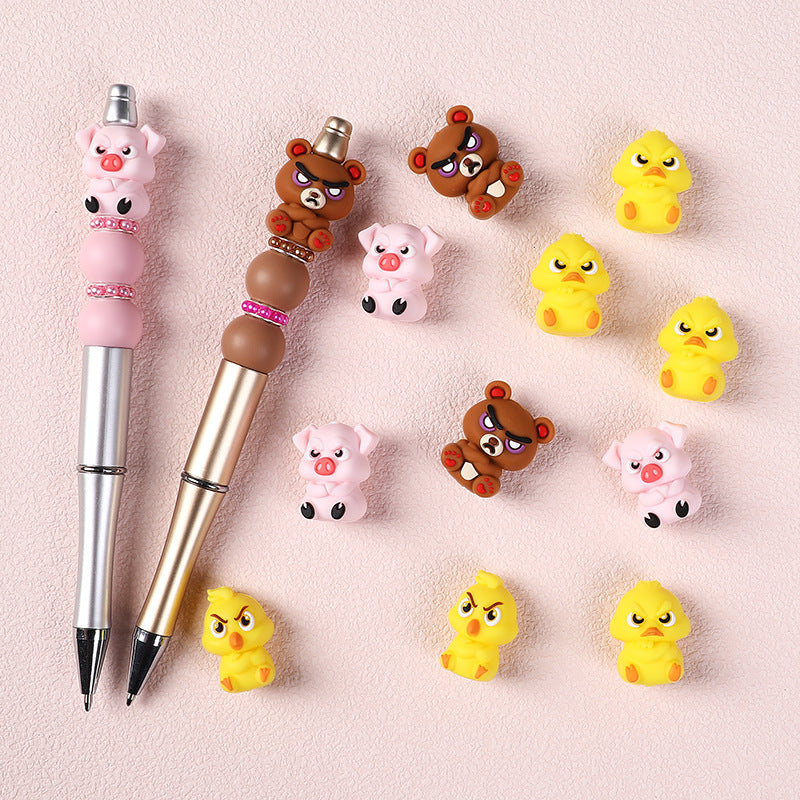 Wholesale 20pcs Cute Animal Bear Focal Beads DIY Bead Accessories ACC-BDS-RongFa054