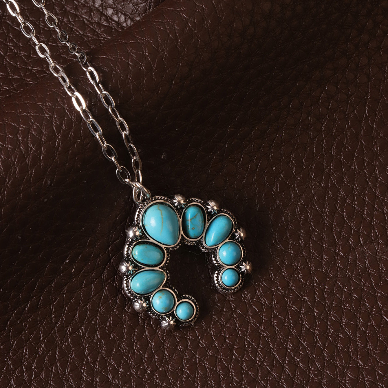 Wholesale Western Cowboy Turquoise Beaded Stackable Necklace,  Trendy Layering Jewelry Accessory