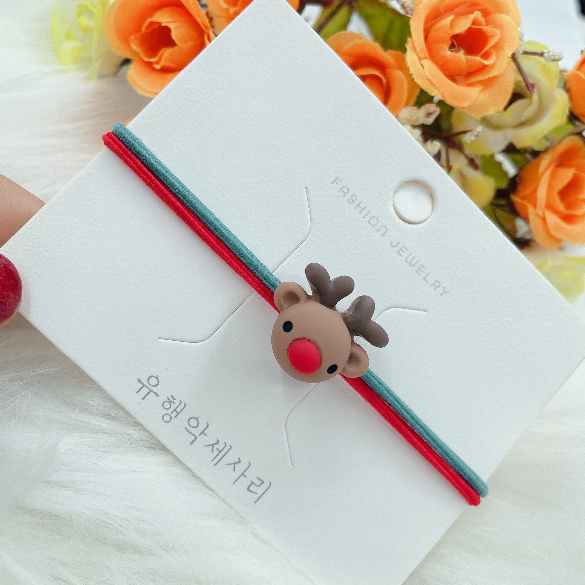 Wholesale 10pcs Cute Christmas Elk Santa Hair Scrunchies ACC-HS-Yint002