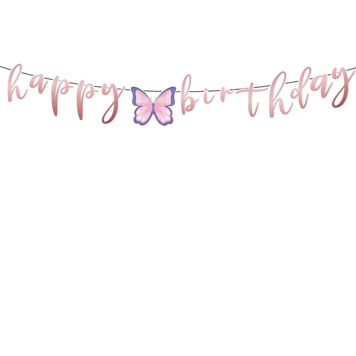 Wholesale Pink Butterfly Birthday Disposable Tableware Paper Plate Set Knife Fork Spoon Party Decoration Theme Paper